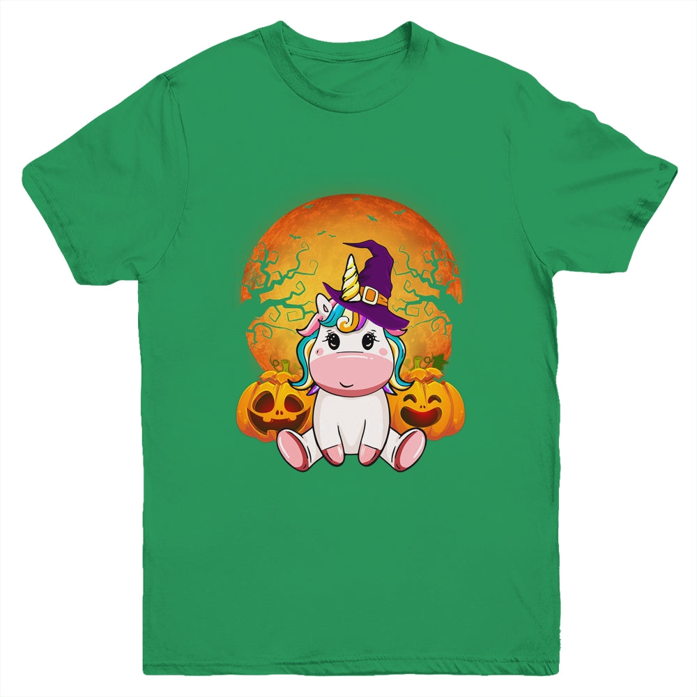 Cute Halloween Witchy Unicorn Halloween Youth Shirt | siriusteestore