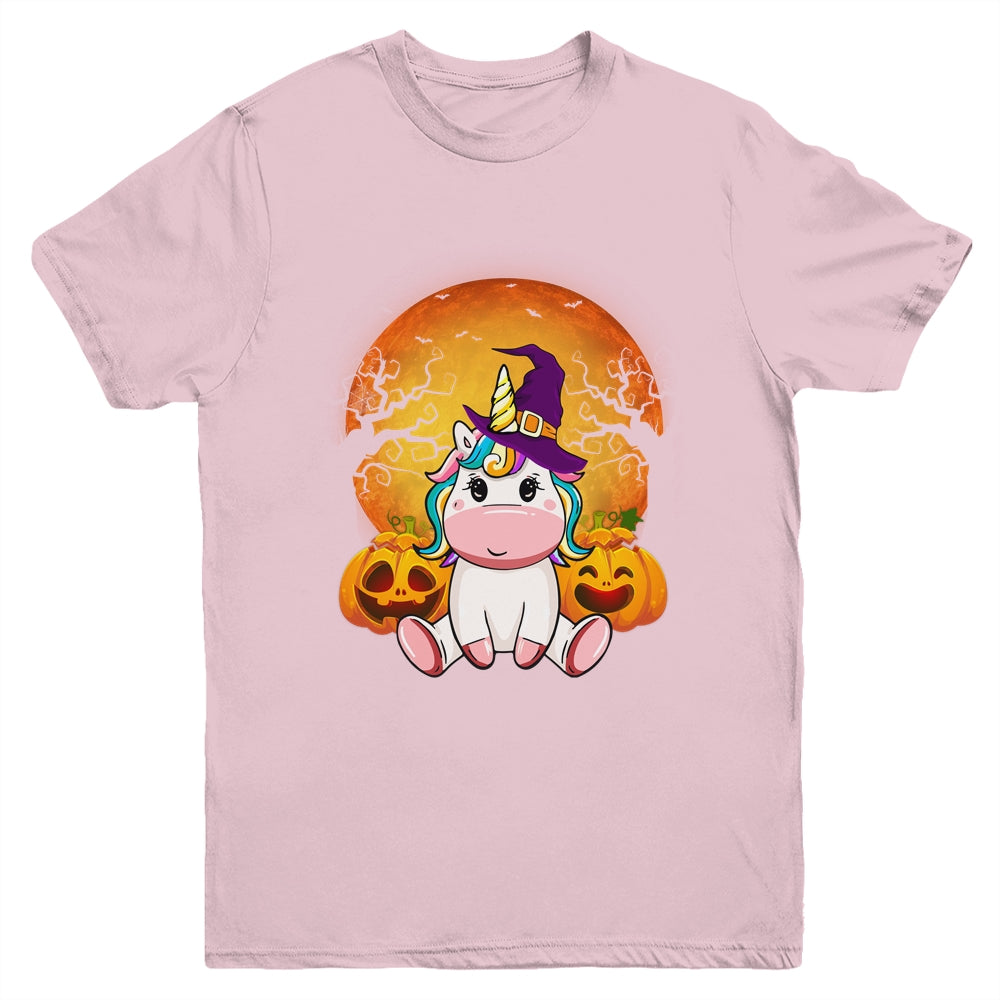Cute Halloween Witchy Unicorn Halloween Youth Shirt | siriusteestore