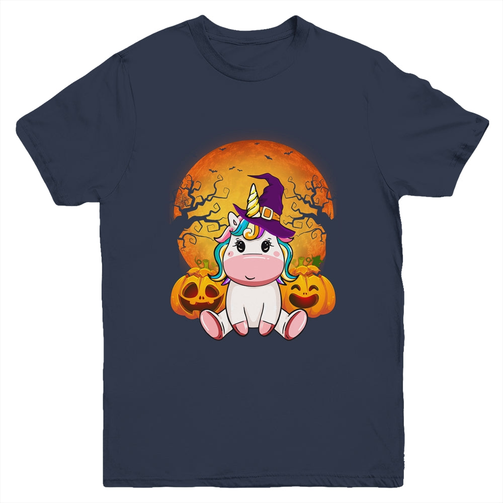Cute Halloween Witchy Unicorn Halloween Youth Shirt | siriusteestore