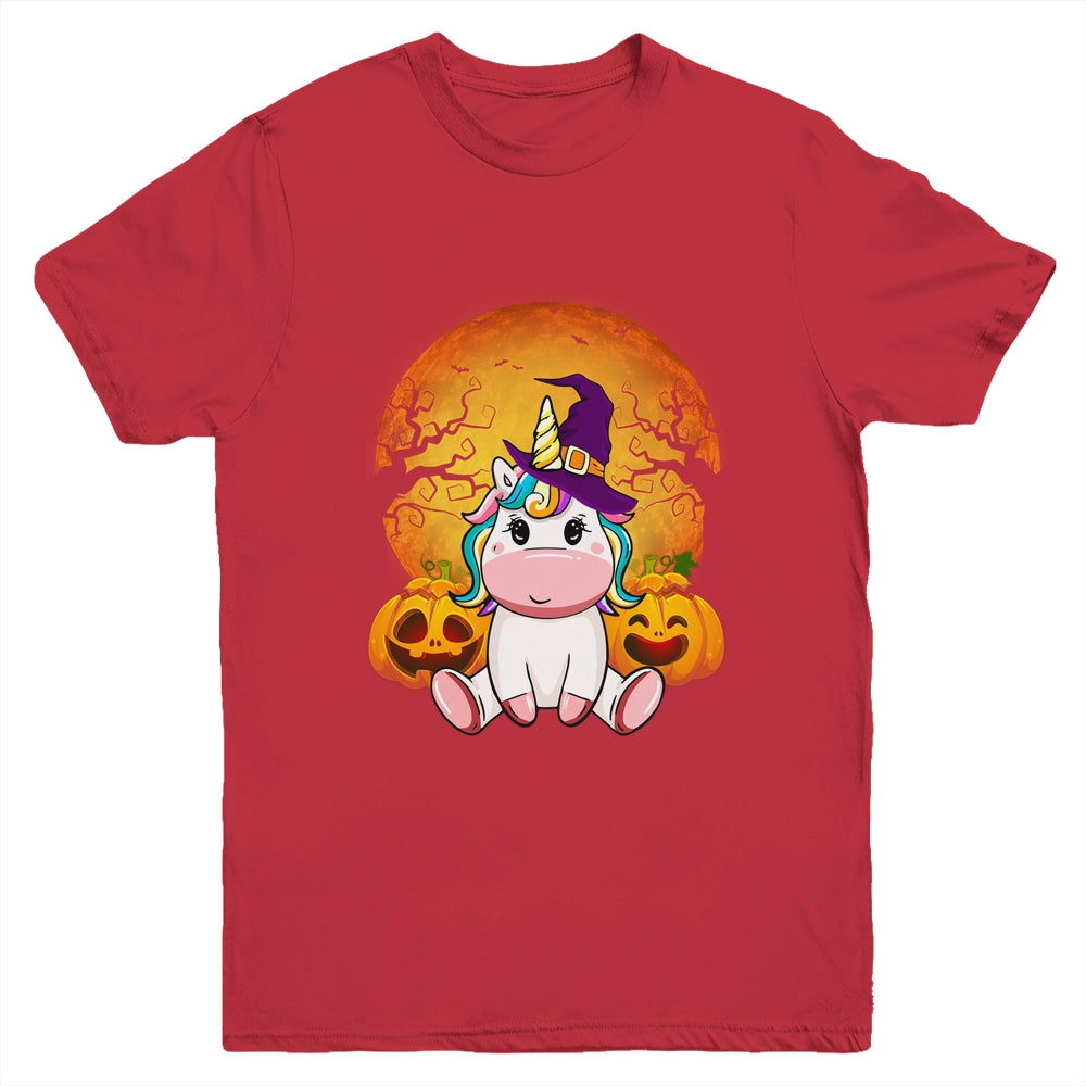 Cute Halloween Witchy Unicorn Halloween Youth Shirt | siriusteestore
