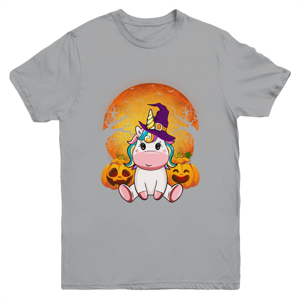 Cute Halloween Witchy Unicorn Halloween Youth Shirt | siriusteestore