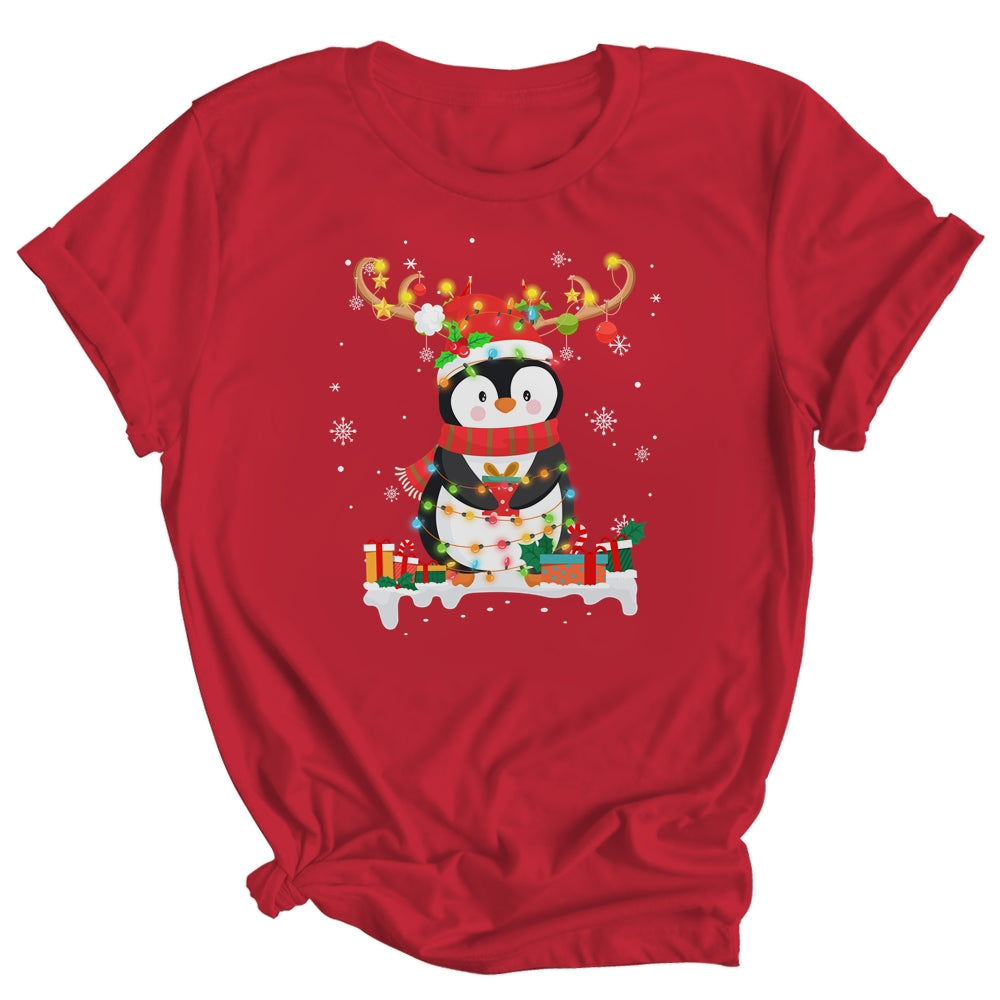Cute Penguin Reindeer Santa Hat Xmas Christmas Penguin Lover Shirt & Sweatshirt | siriusteestore