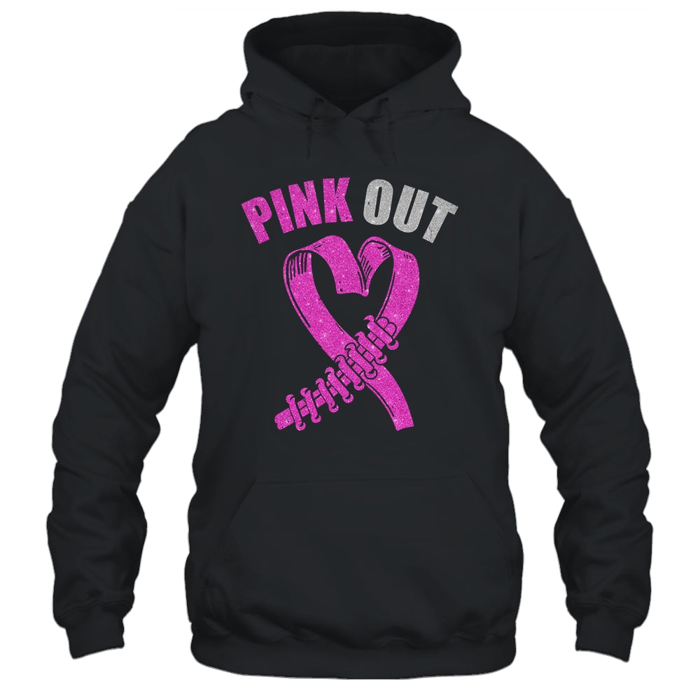 Cute Pink Ribbon Breast Cancer Awareness Football Pink Out Shirt & Hoodie | siriusteestore