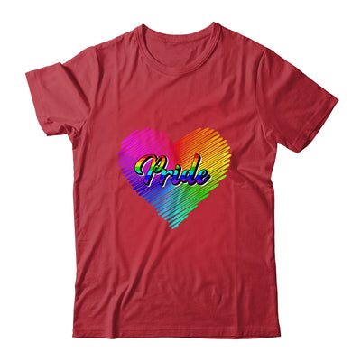Cute Pride Heart LGBTQ Lesbian Rainbow Apparel Gay Pride Shirt & Tank Top | siriusteestore
