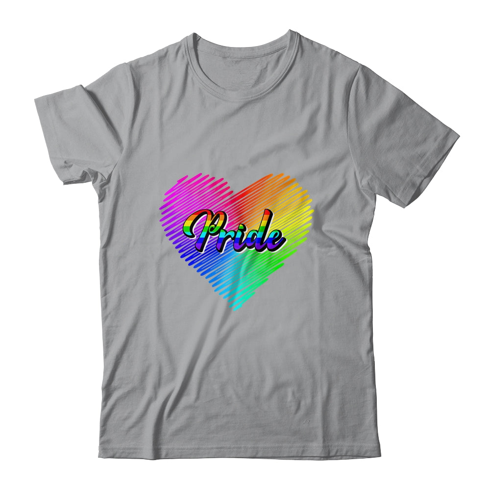Cute Pride Heart LGBTQ Lesbian Rainbow Apparel Gay Pride Shirt & Tank Top | siriusteestore