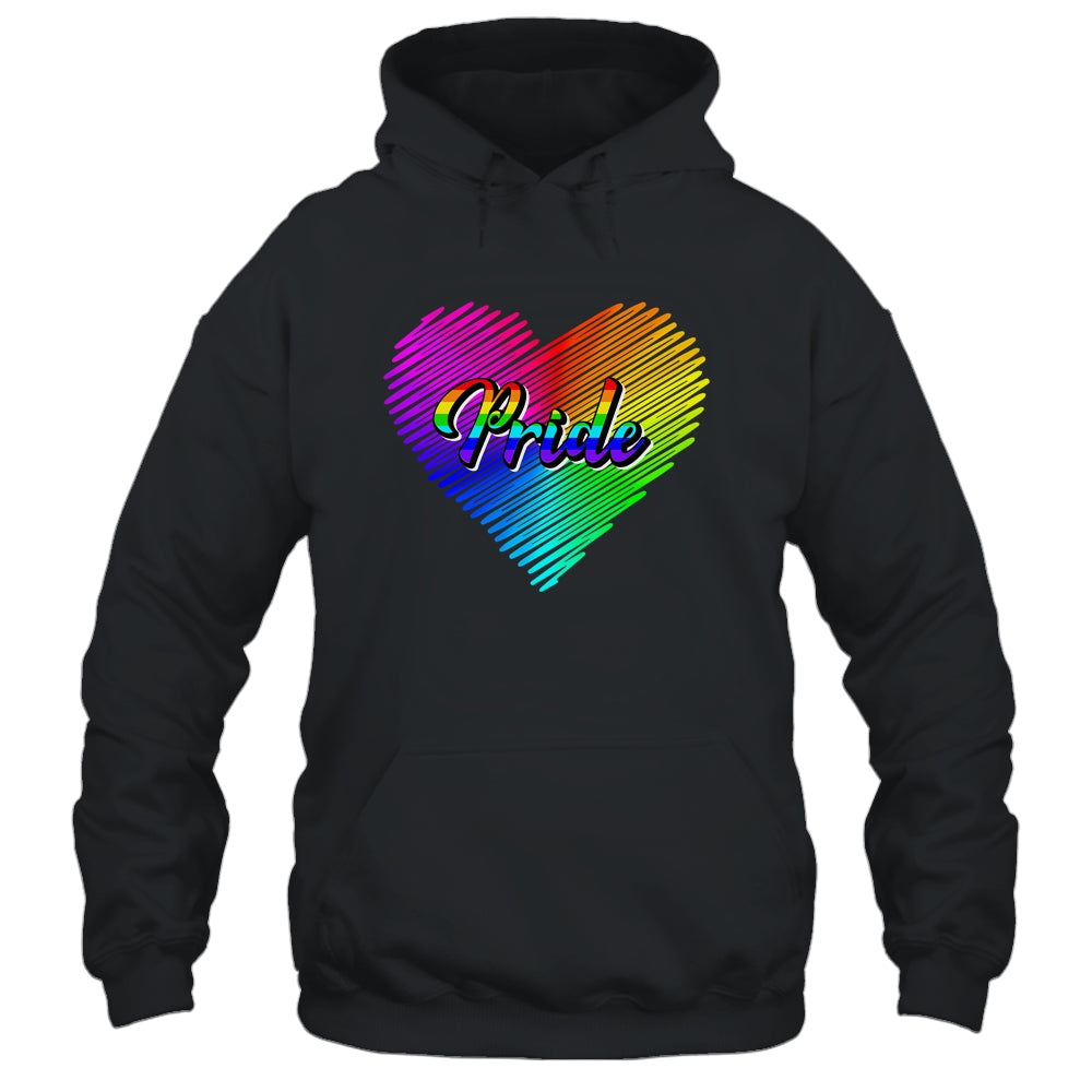 Cute Pride Heart LGBTQ Lesbian Rainbow Apparel Gay Pride Shirt & Tank Top | siriusteestore