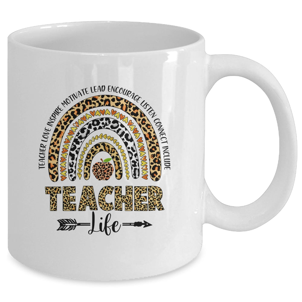 Cute Rainbow Teacher Life Teacher Last Day Of School Mug | siriusteestore
