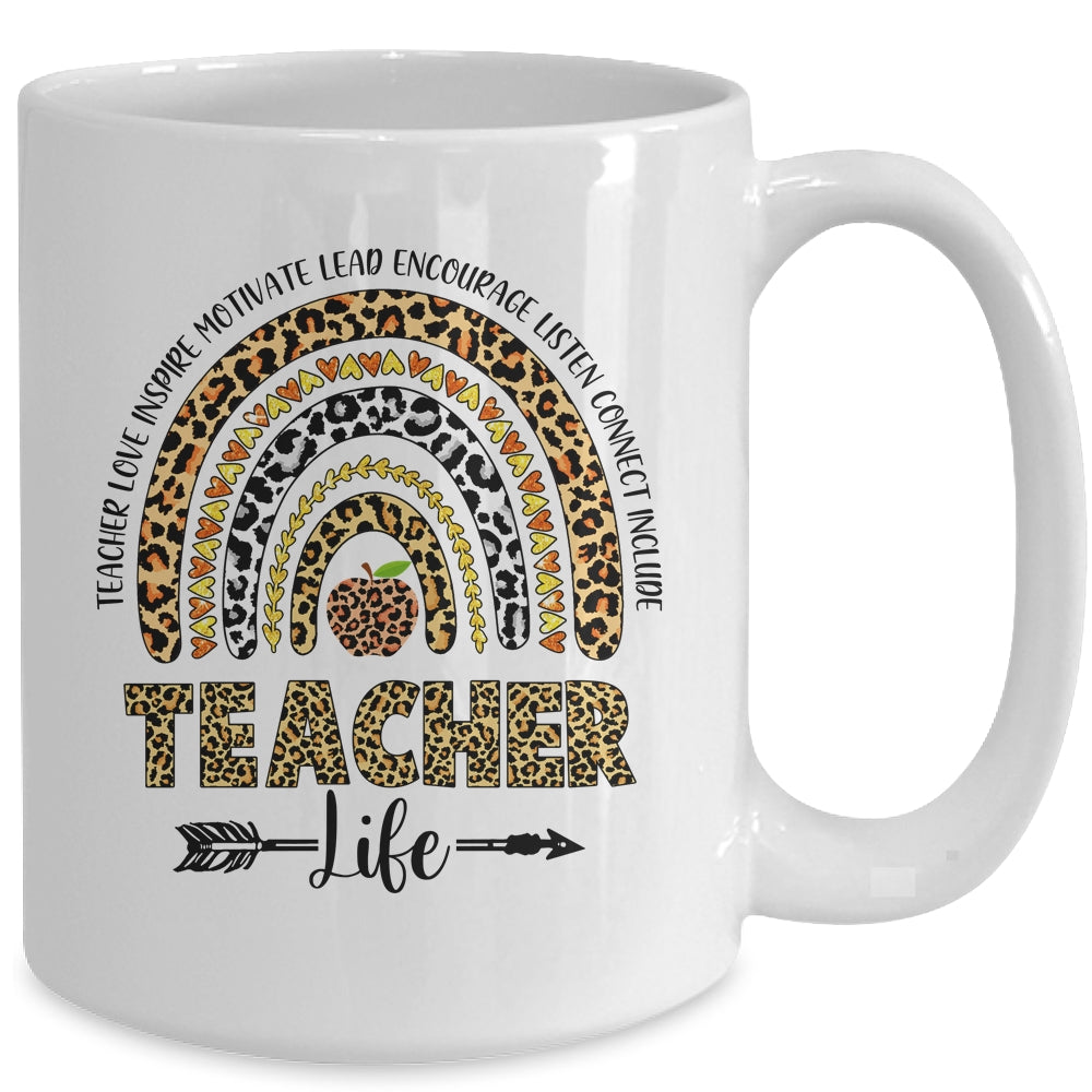 Cute Rainbow Teacher Life Teacher Last Day Of School Mug | siriusteestore