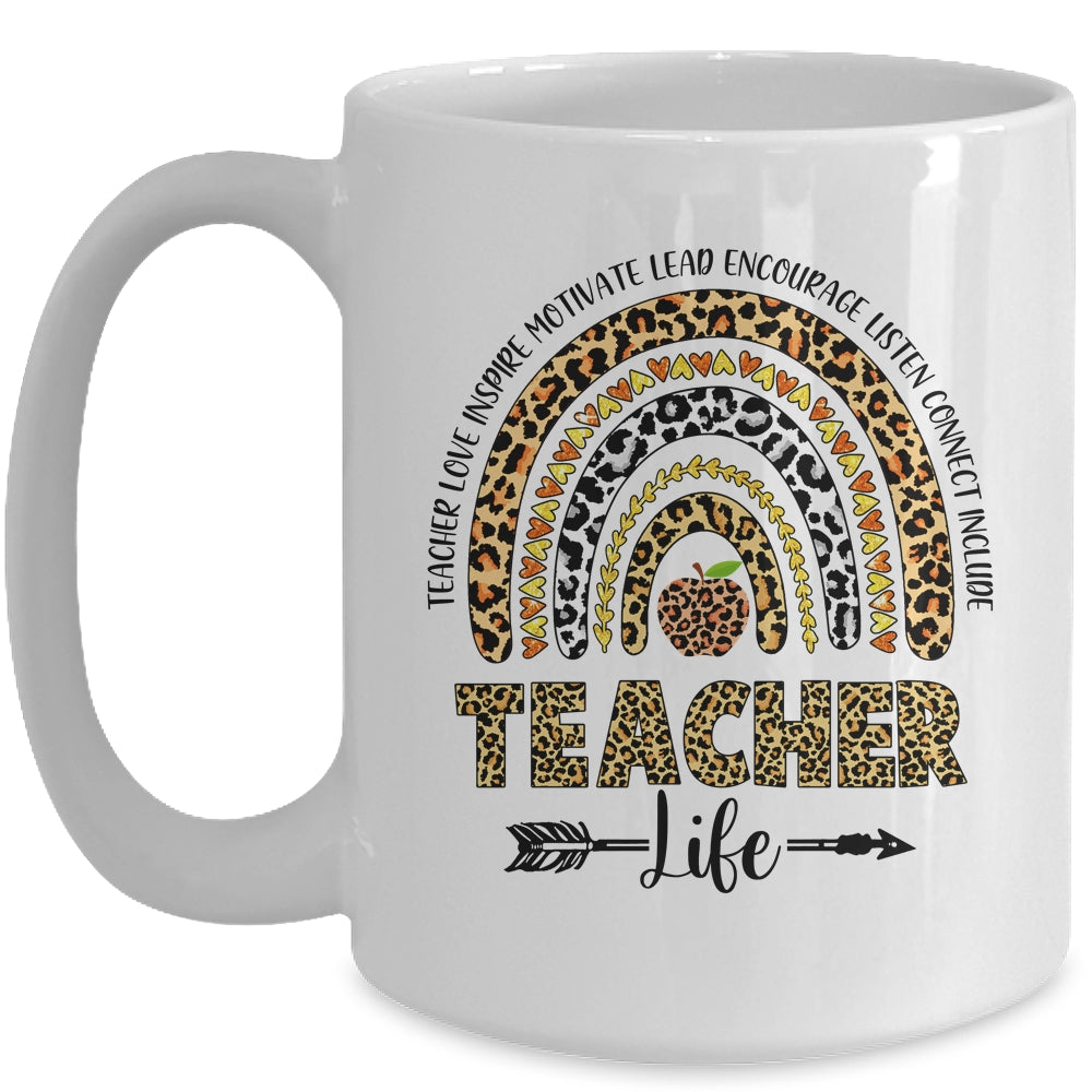 Cute Rainbow Teacher Life Teacher Last Day Of School Mug | siriusteestore