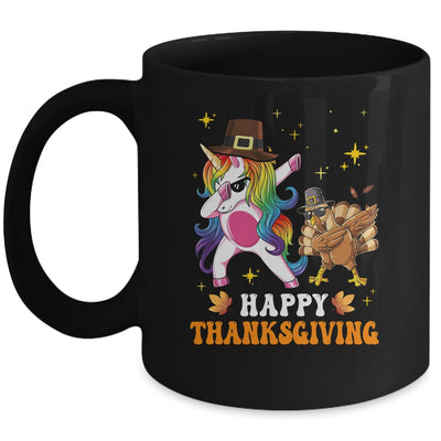 Cute Unicorn Thanksgiving For Girls Pilgrim Hat Turkey Mug | siriusteestore