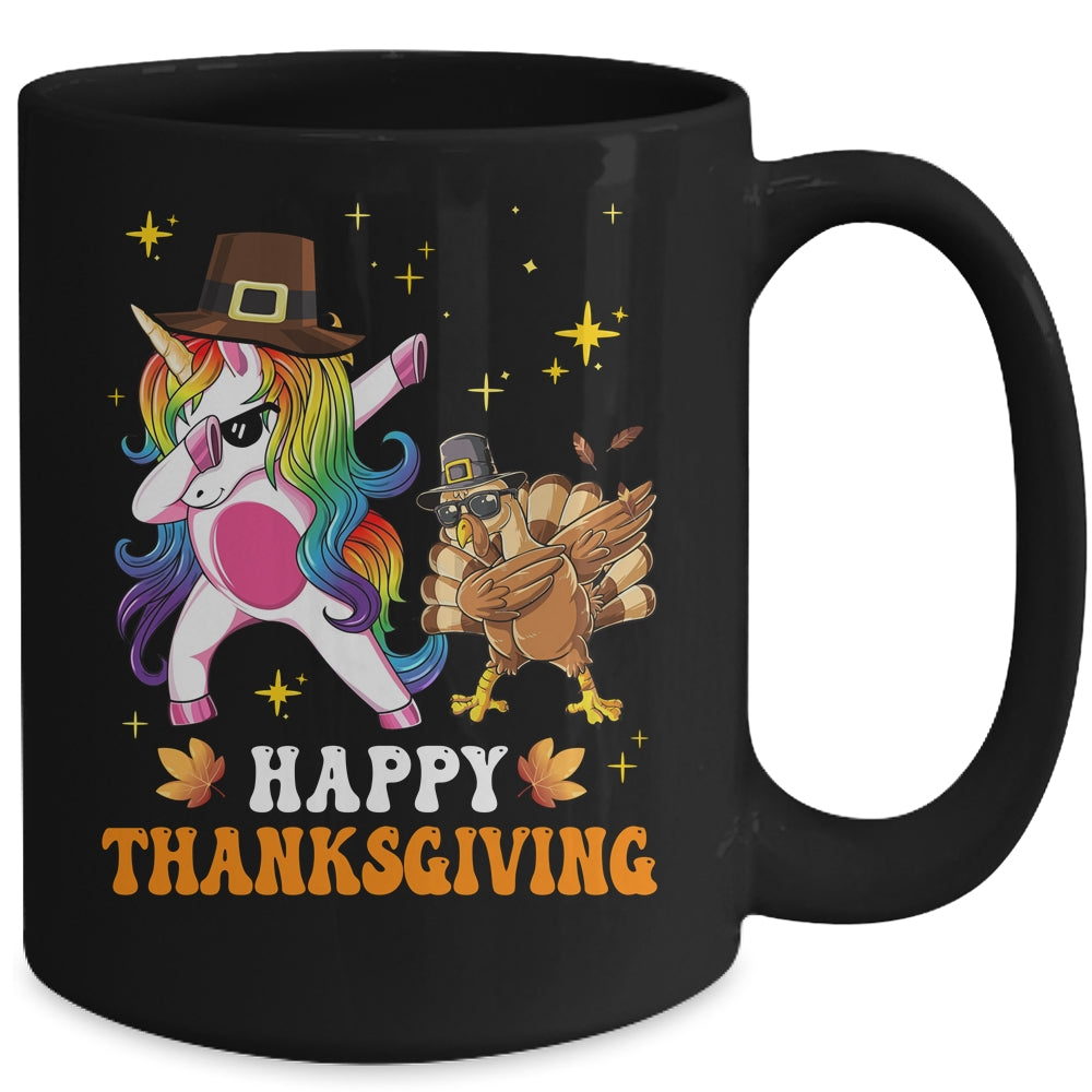 Cute Unicorn Thanksgiving For Girls Pilgrim Hat Turkey Mug | siriusteestore