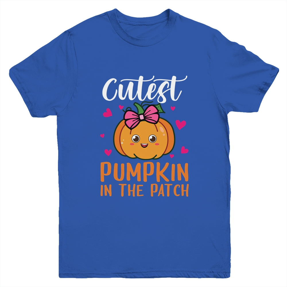 Cutest Pumpkin In The Patch Funny Girls Halloween Youth Shirt | siriusteestore