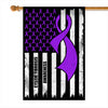 Cystic Fibrosis Awareness America Flag Purple Ribbon | siriusteestore