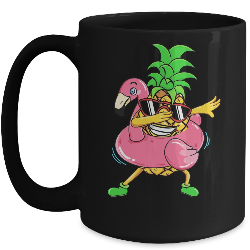 Dabbing Pineapple Flamingo Float Aloha Beaches Hawaiian Mug | siriusteestore