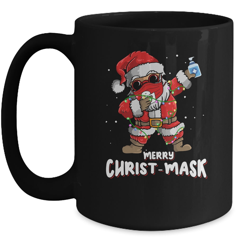 Dabbing Santa Christmas Wear Mask Tree Lights Quarantine Mug | siriusteestore