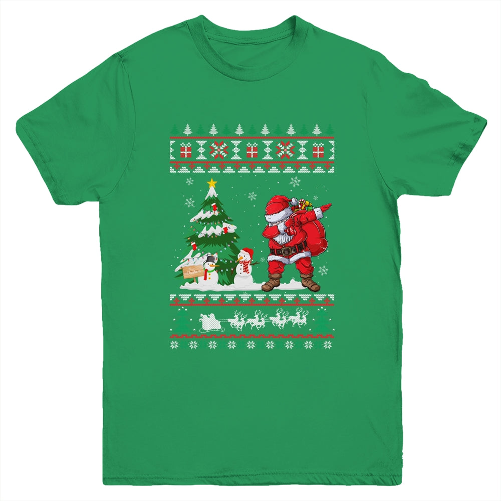 Dabbing Santa Claus Christmas Boys Girl Funny Xmas Youth Shirt | siriusteestore