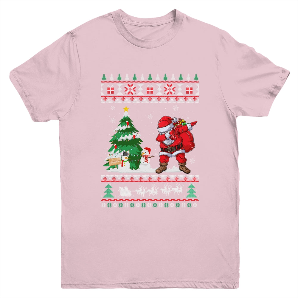 Dabbing Santa Claus Christmas Boys Girl Funny Xmas Youth Shirt | siriusteestore