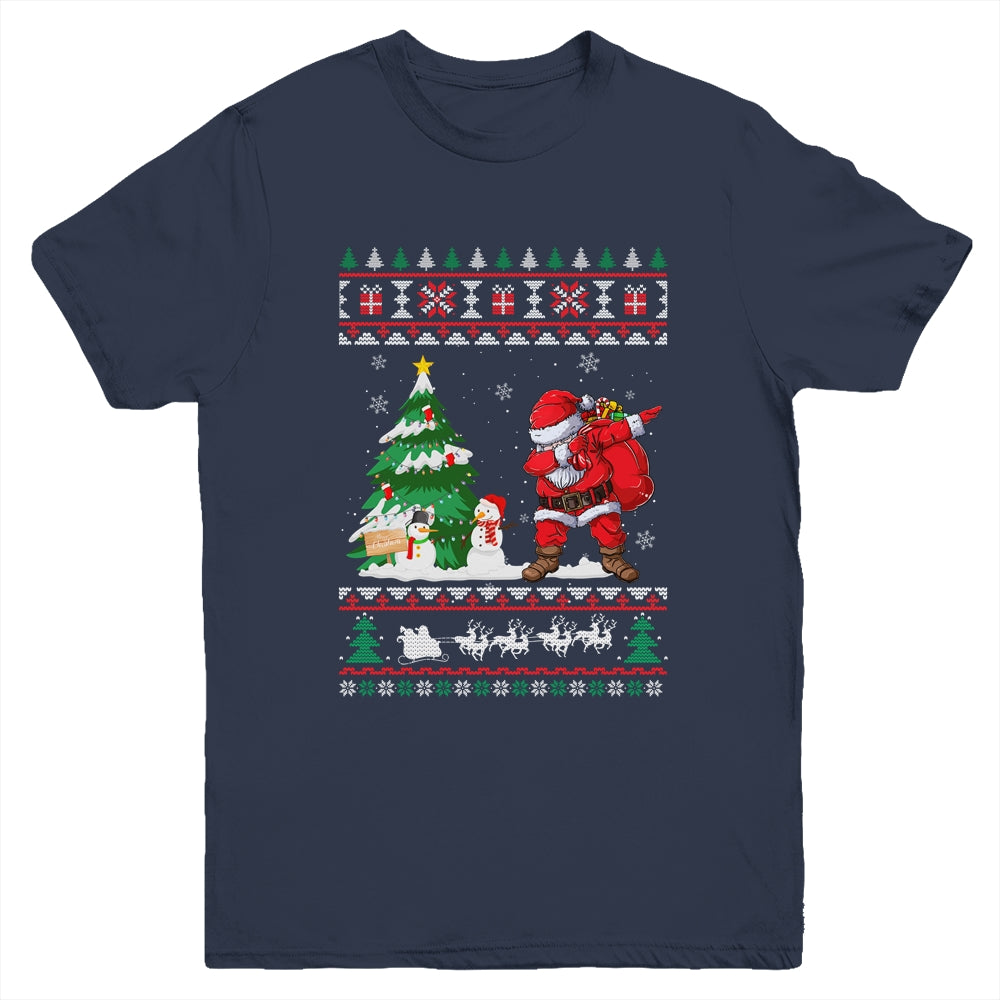 Dabbing Santa Claus Christmas Boys Girl Funny Xmas Youth Shirt | siriusteestore
