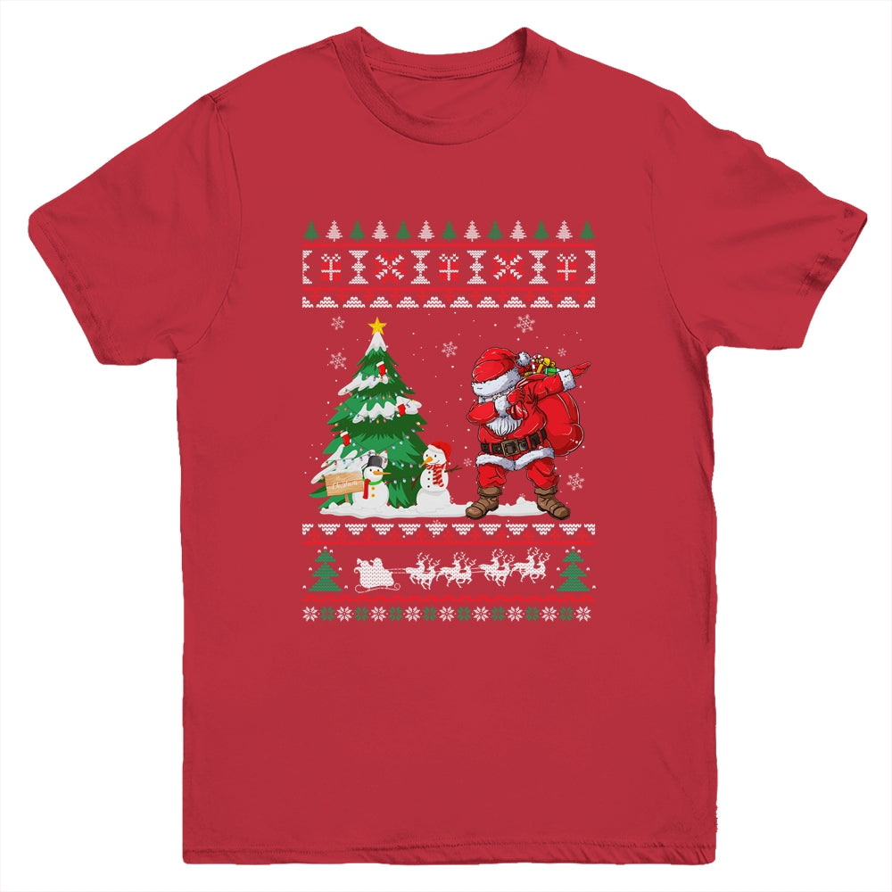 Dabbing Santa Claus Christmas Boys Girl Funny Xmas Youth Shirt | siriusteestore