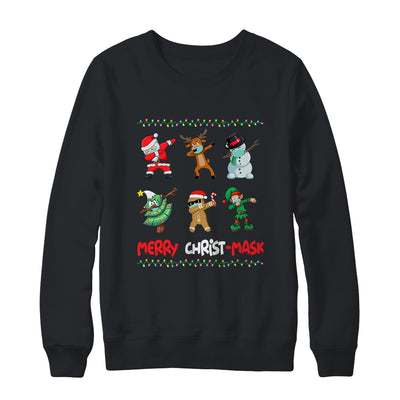 Dabbing Santa Wearing Mask Quarantine Christmas Shirt & Sweatshirt | siriusteestore