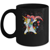 Dabbing Unicorn 4th of July American Flag Girls Mug | siriusteestore
