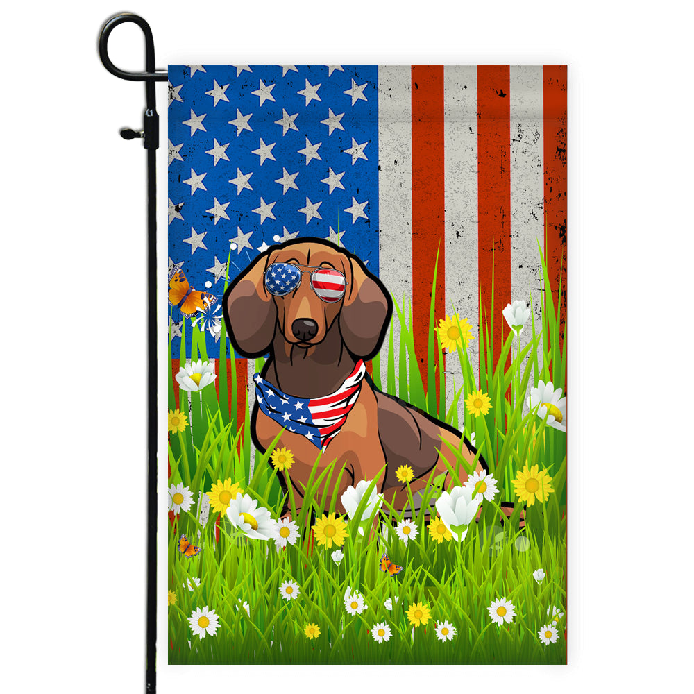 Dachshund American USA Flag 4th of July Dog Lover On Independence Day | siriusteestore