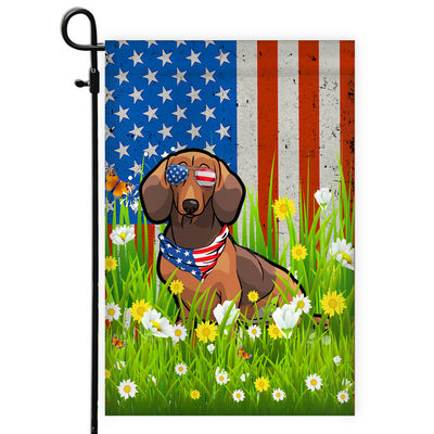 Dachshund American USA Flag 4th of July Dog Lover On Independence Day | siriusteestore