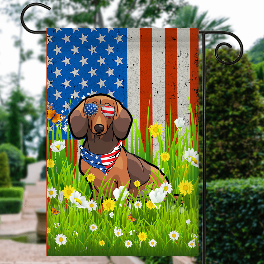 Dachshund American USA Flag 4th of July Dog Lover On Independence Day | siriusteestore
