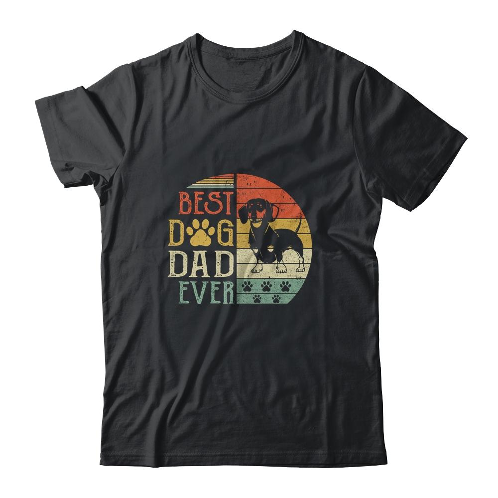 Dachshund Best Dog Dad Ever Vintage Father's Day Retro Shirt & Hoodie | Siriustee.com