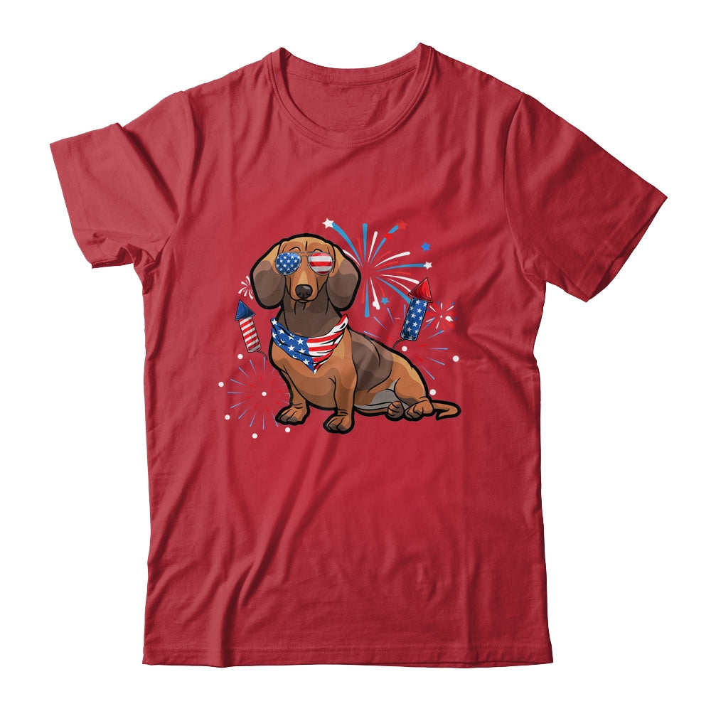 Dachshund Dog American USA Flag 4th of July Men women Lover Shirt & Tank Top | siriusteestore