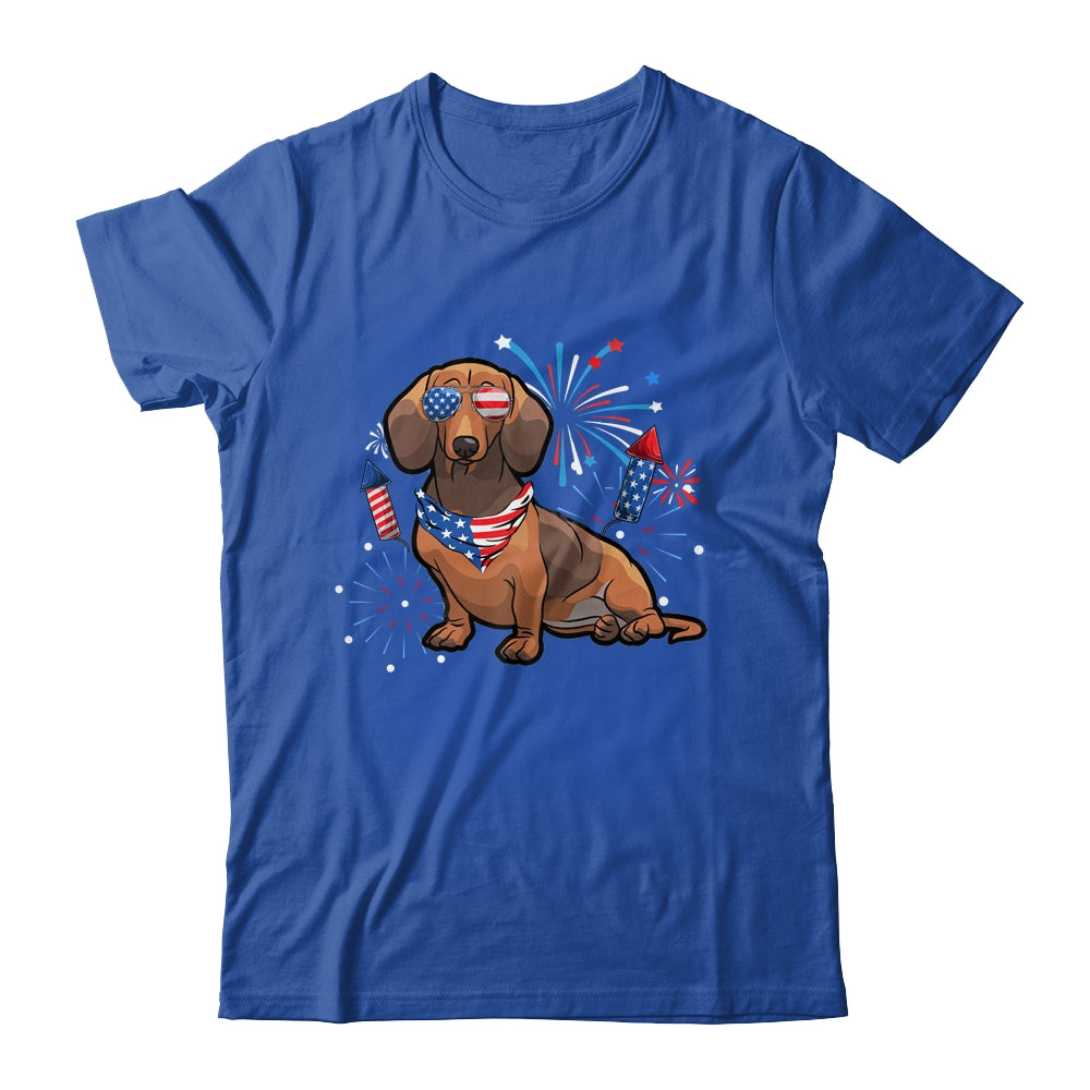 Dachshund Dog American USA Flag 4th of July Men women Lover Shirt & Tank Top | siriusteestore
