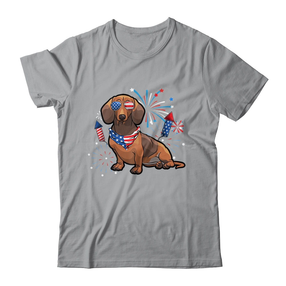 Dachshund Dog American USA Flag 4th of July Men women Lover Shirt & Tank Top | siriusteestore