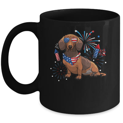 Dachshund Dog American USA Flag 4th of July Men women Lover Mug | siriusteestore