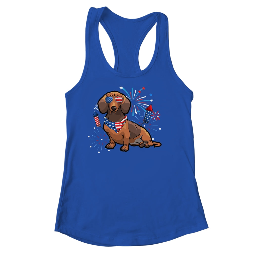 Dachshund Dog American USA Flag 4th of July Men women Lover Shirt & Tank Top | siriusteestore