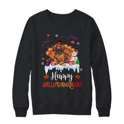Dachshund HalloThanksMas Halloween Thanksgiving Christmas Shirt & Sweatshirt | siriusteestore