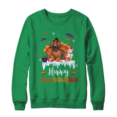 Dachshund HalloThanksMas Halloween Thanksgiving Christmas Shirt & Sweatshirt | siriusteestore