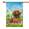 Dachshund Happy Easter Day Holiday Flag Funny Dog Dog Wear Bunny Ears Headband Cute for Home Decor | siriusteestore