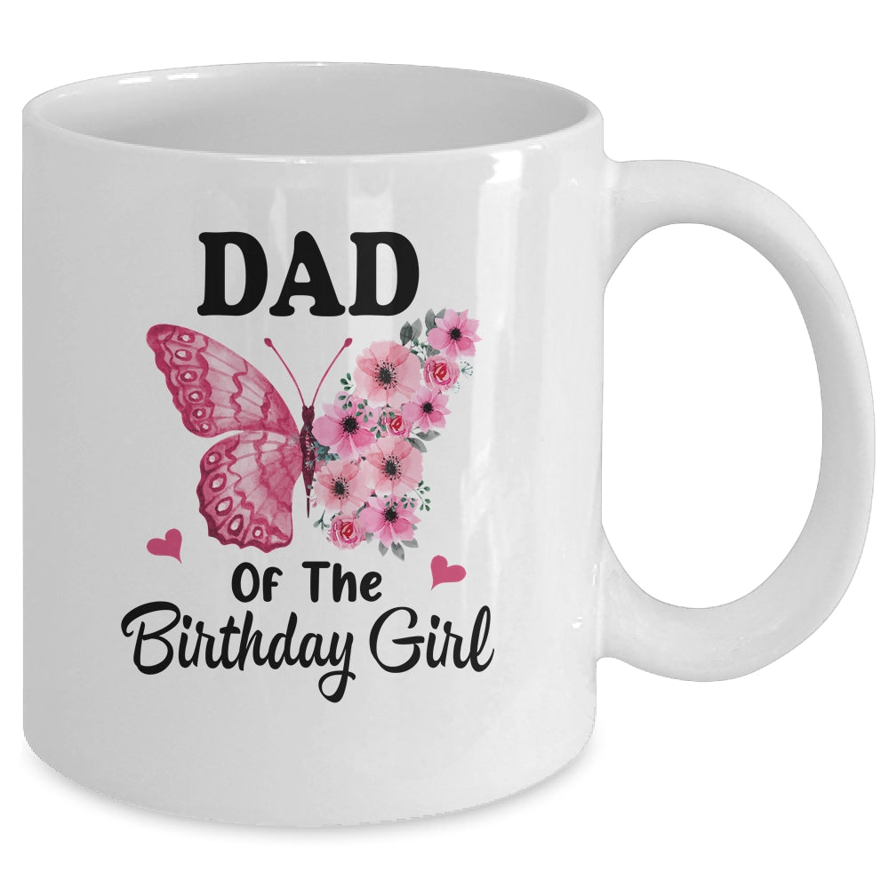 Dad 1st First Birthday Matching Family Butterfly Floral Mug | siriusteestore