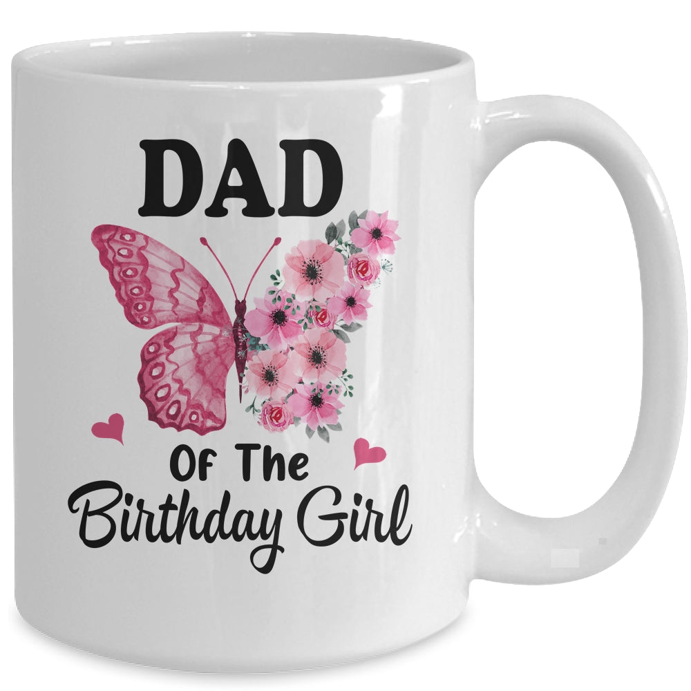 Dad 1st First Birthday Matching Family Butterfly Floral Mug | siriusteestore