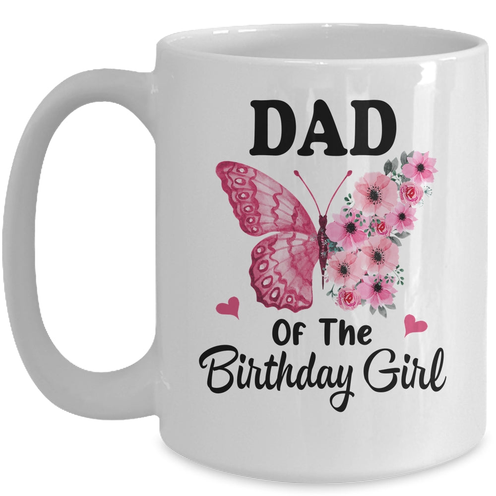 Dad 1st First Birthday Matching Family Butterfly Floral Mug | siriusteestore