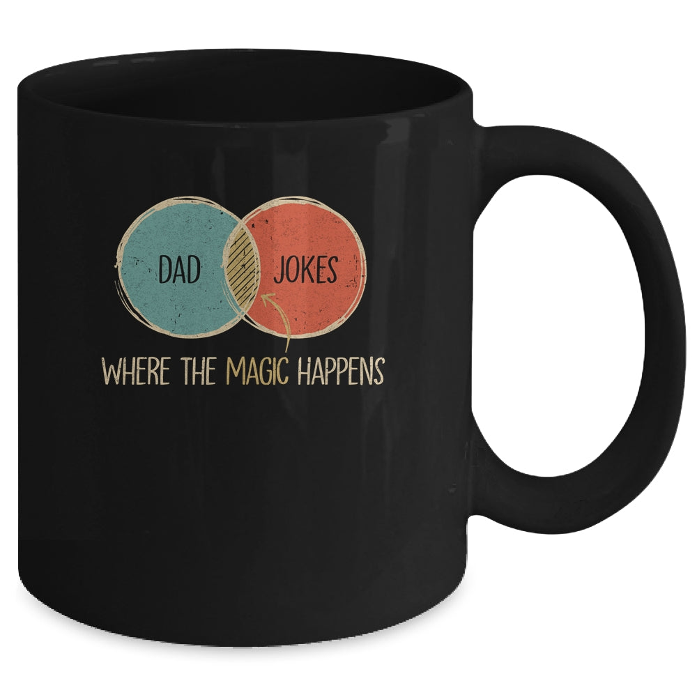 Dad Jokes Where The Magic Happens Funny Fathers Day Mug | siriusteestore