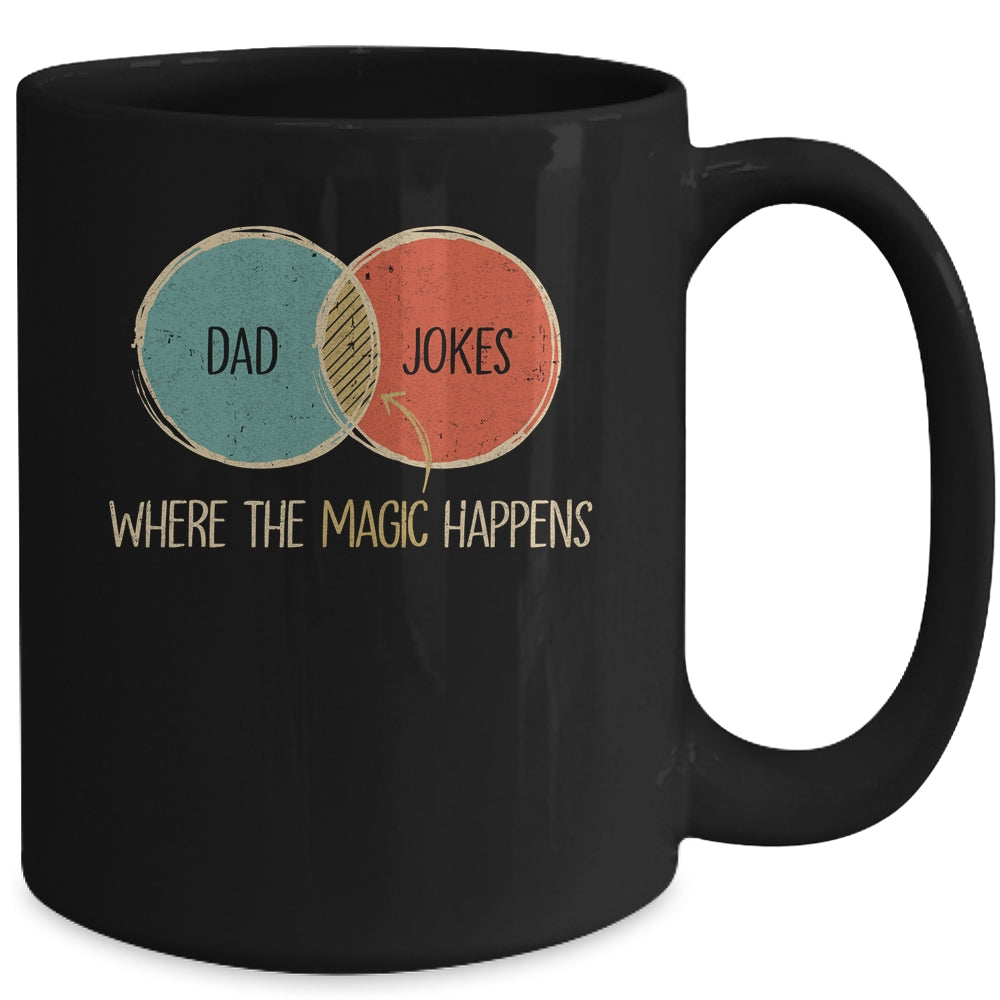 Dad Jokes Where The Magic Happens Funny Fathers Day Mug | siriusteestore