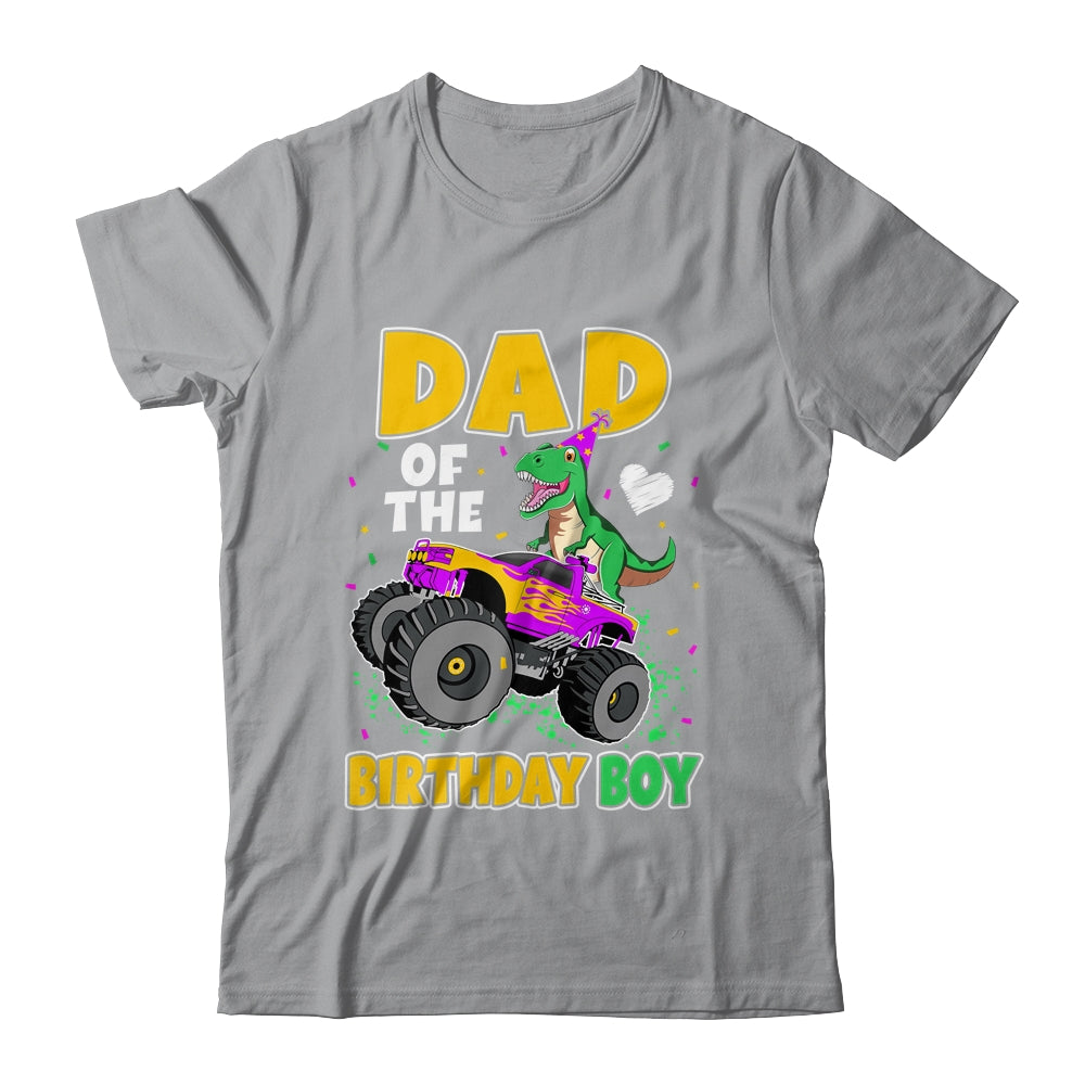 Dad Of The Birthday Boy Dinosaur Monster Truck Birthday Shirt & Hoodie | siriusteestore
