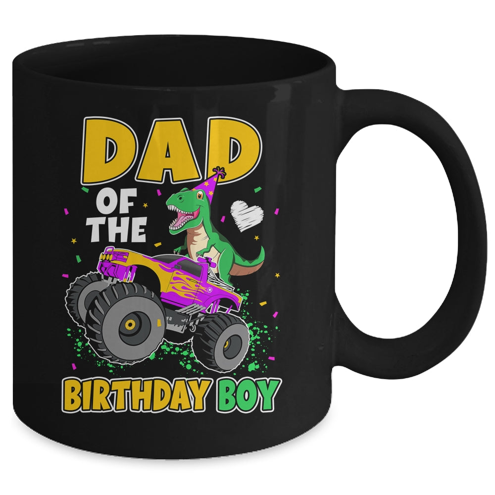 Dad Of The Birthday Boy Dinosaur Monster Truck Birthday Mug | siriusteestore