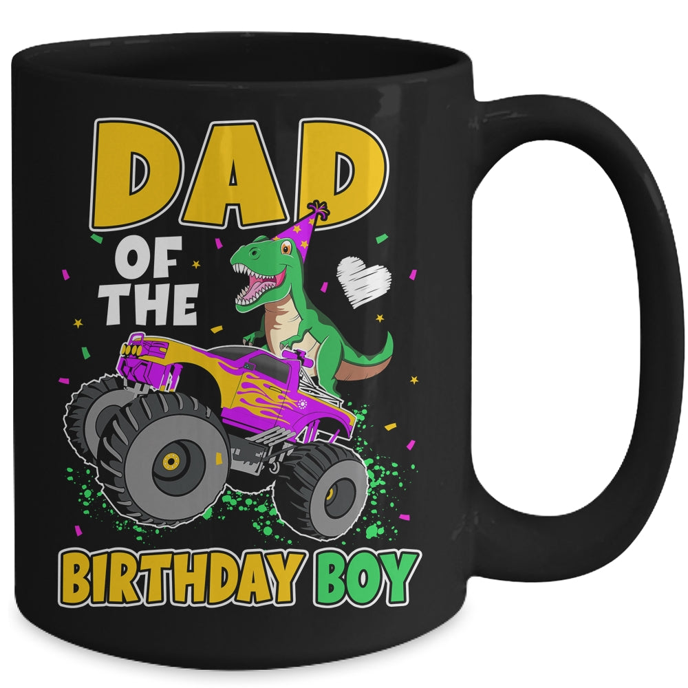 Dad Of The Birthday Boy Dinosaur Monster Truck Birthday Mug | siriusteestore