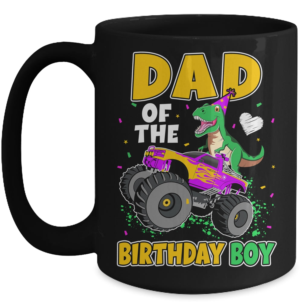 Dad Of The Birthday Boy Dinosaur Monster Truck Birthday Mug | siriusteestore