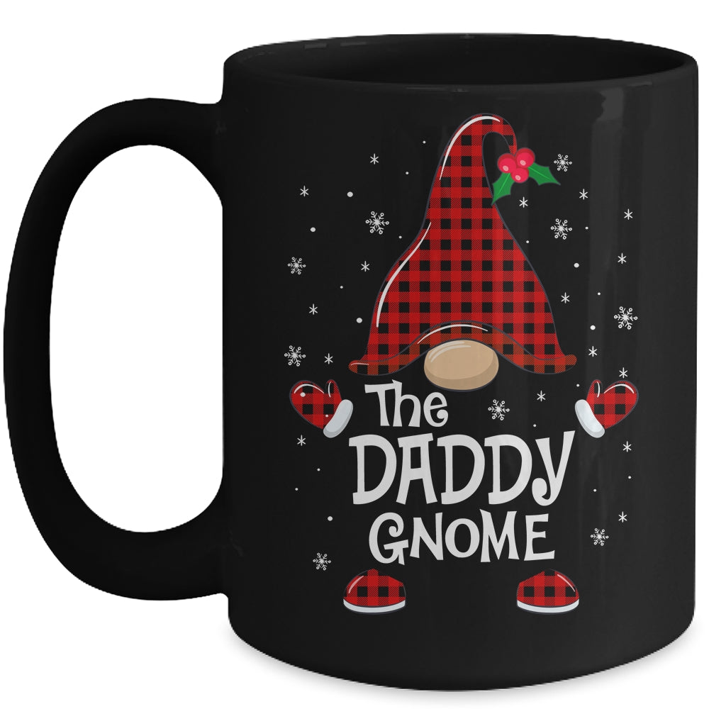 Daddy Gnome Buffalo Plaid Matching Christmas Pajama Gift Mug | siriusteestore
