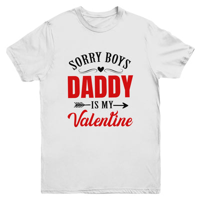 Daddy Is My Valentine Dad Love Heart Girl Funny Youth Shirt | siriusteestore