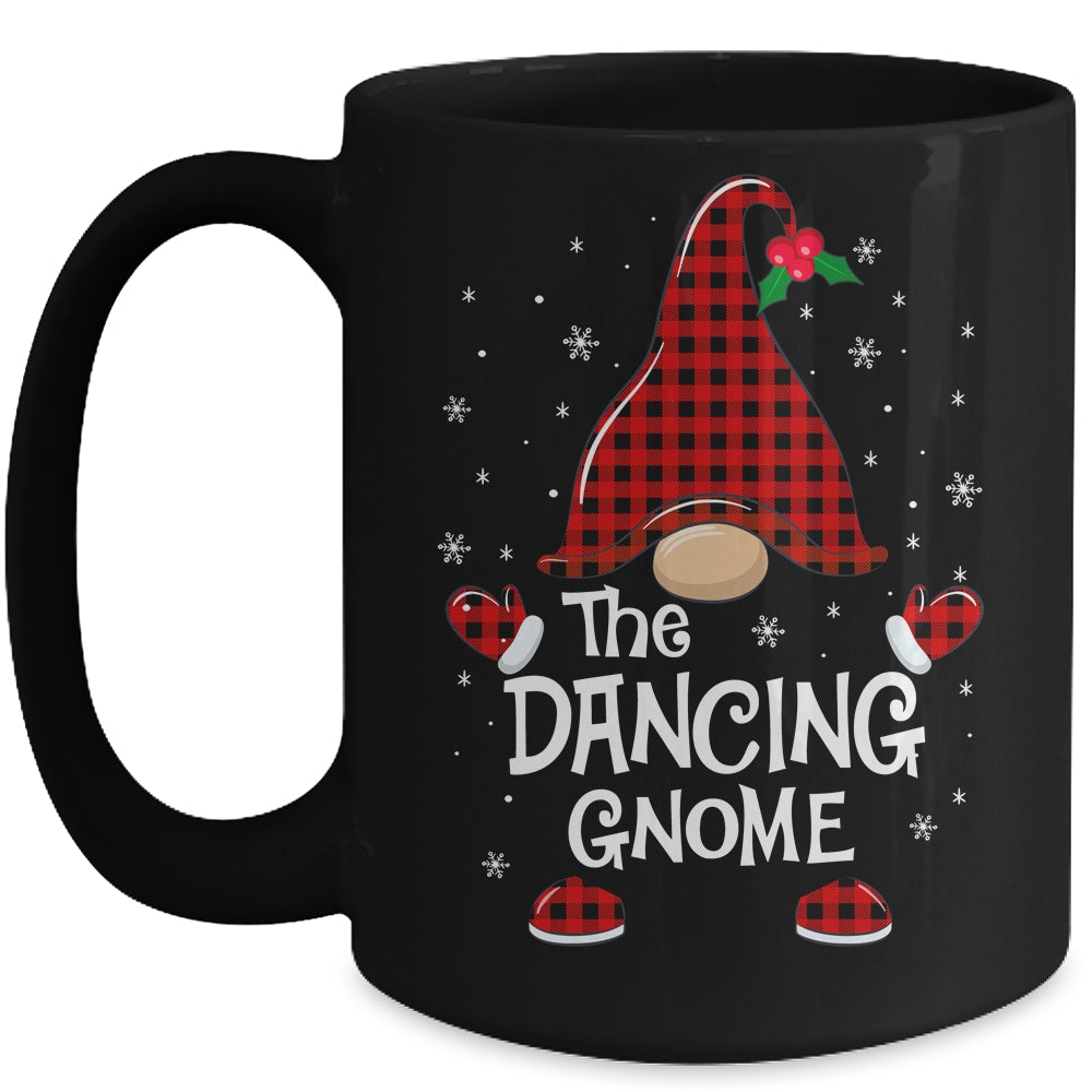 Dancing Gnome Buffalo Plaid Matching Christmas Pajama Gift Mug | siriusteestore