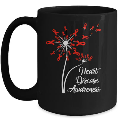 Dandelion Go Red Ribbon Heart Disease Awareness Month Mug | siriusteestore